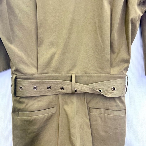Michael Kors - Utility Army Green Stretch Organic Cotton Jumpsuit Size Small - Picture 13 of 13